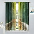 thumbnail image 4 of Bamboo Curtain,Tropical Nature Bridge Print Blackout Curtains,Green Natural Forest Landscape Thermal Insulated Rod Pocket Window Drapes for Bedroom Living Room Kitchen Home Decor.52x84 Inch, 4 of 6