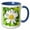 Blue/White, variant on 3drose, Radiant White Daisy, 11oz Two-tone Black Mug