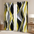 thumbnail image 2 of Manfei Minimalist Abstract Blackout Curtains Set of 2 (52x84 Each), Aesthetic Striped Window Curtains, Gray White Black Yellow Curtains and Drapes, Microfiber Bedroom Decor, 2 of 6