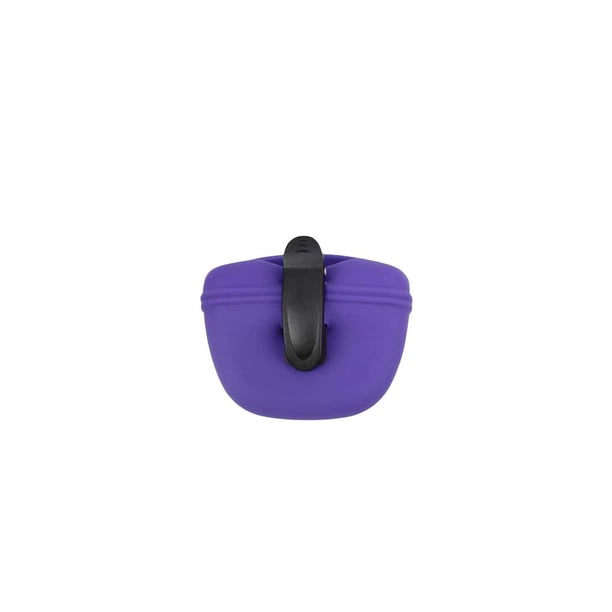 Methold Bolsa de silicona para aperitivos de mascotas, portátil, reutilizable, Flexible, recargable, para entrenamiento al aire libre, bolsa de Suministros para perros Púrpura Methold PT004400-05