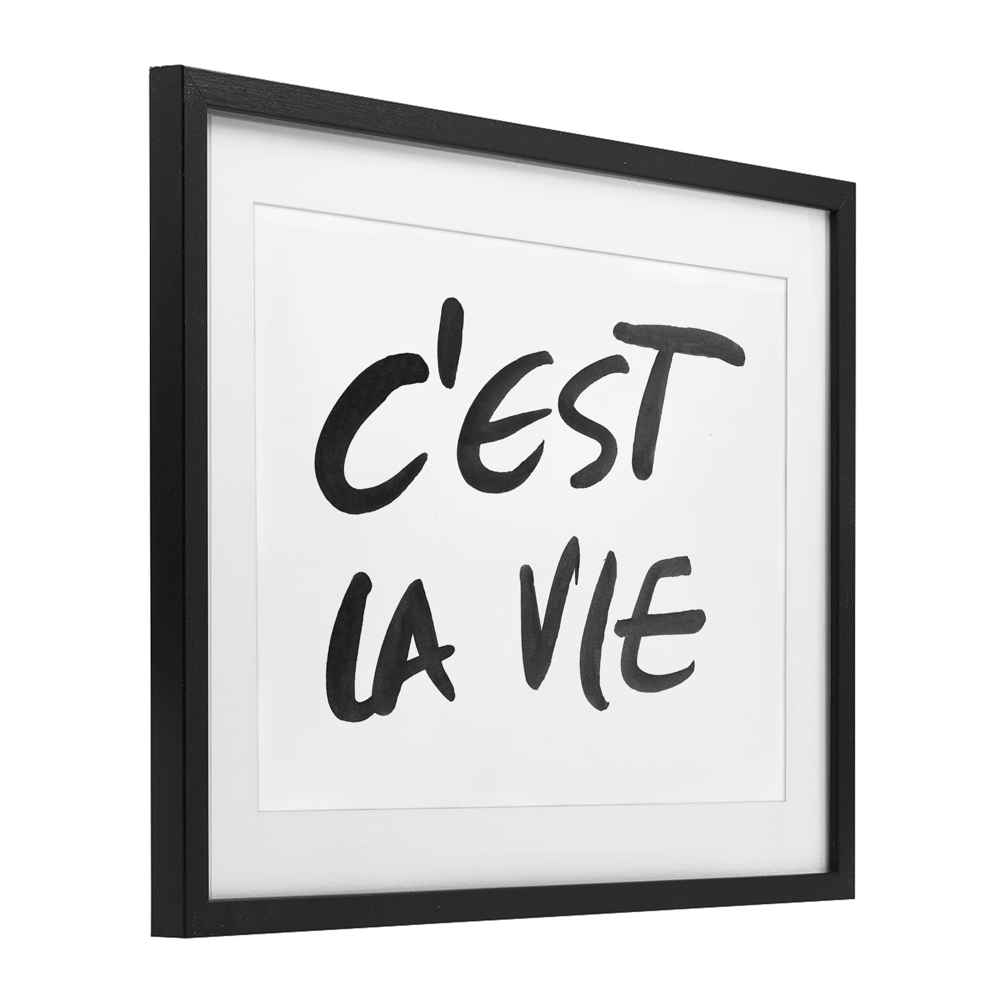 Stupell Industries C'est La Vie Minimal Text Black Framed Print Under Glass, design by SD Graphics Studio