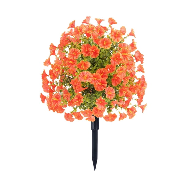 Flores artificiales Decoración del jardín topiario Vigidor de bricolaje Decedente de decoración de bodas Plantas con estaca para un regalo de paisaje Naranja