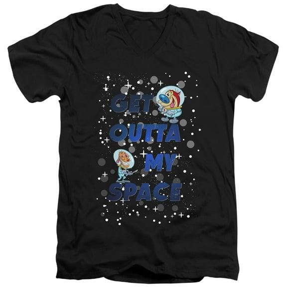 Ren And Stimpy Get Outta My Space Unisex Adult V-Neck T Shirt