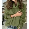 thumbnail image 6 of Women's Oversized Chunky Pullover Sweaters Cowl Neck Long Sleeve Winter Slouchy Loose Knit Sweaters Green 4XL, 6 of 8