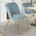 thumbnail image 4 of Dextrus Velvet Dining Chairs with Golden Legs, Kitchen & Dining Room Chairs Modern Velvet Upholstered Dining Side Chairs for Home Furniture, Set of 2, Blue, 4 of 11