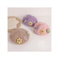 thumbnail image 3 of Baby Girls Beret Hat Warm Fashion Cute Wool French Artist Beanie Cap Headwear with Multicolor Flowers, 3 of 10