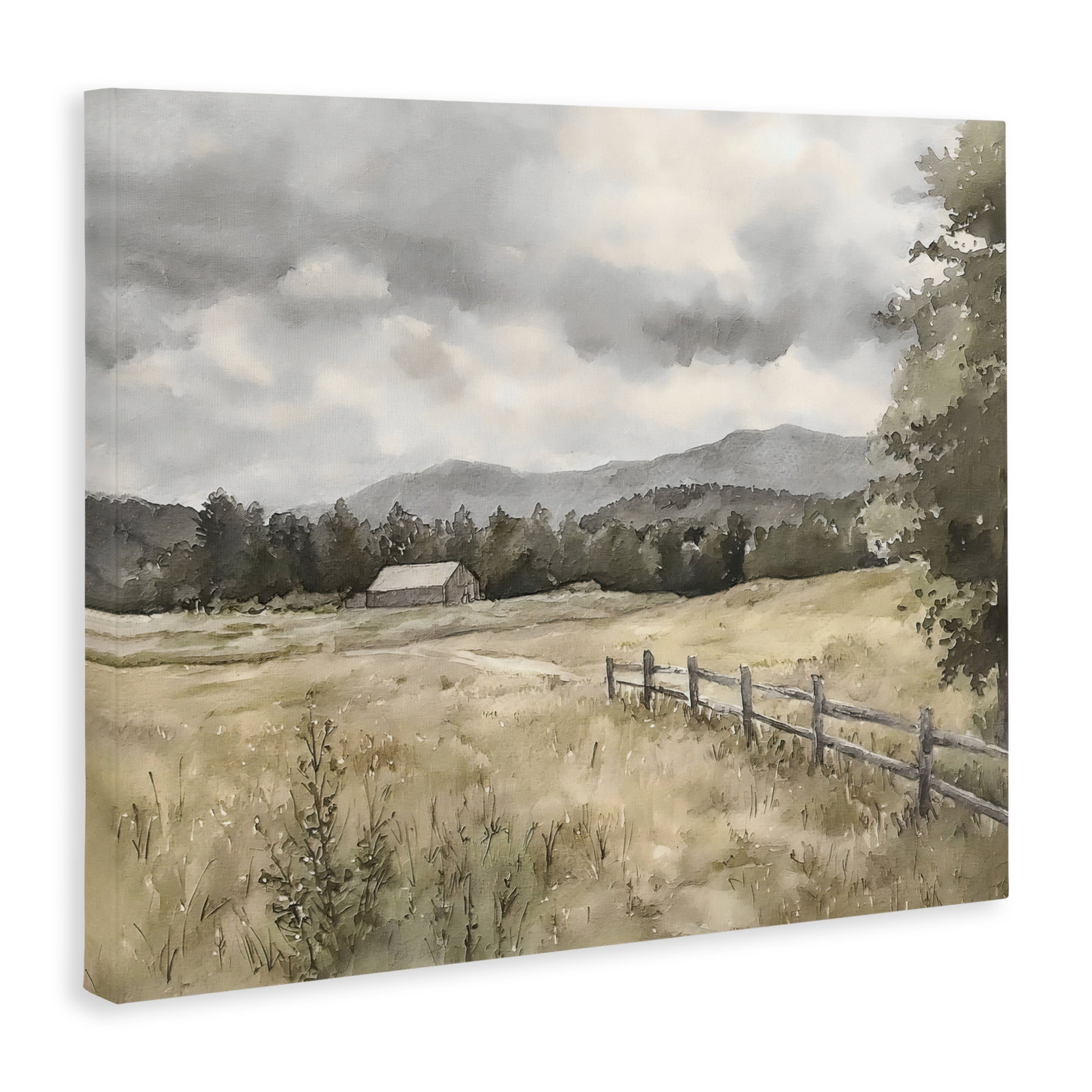 Stupell Industries Muted Valley Cottage Canvas Wall Art, design by Riley B