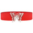 thumbnail image 6 of D-GROEE Women Fashion Elastic Hollow Out Butterflies Decor Belt Stretchy Skinny Waist Belt for Dress Jeans Pants with Metal Gold Buckle, 6 of 7