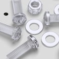 thumbnail image 3 of Pack of 20 Transparent Clear Plastic, Pan Head, M12 x 40mm Nuts & Bolts -Acrylic Plastic Screws, (15/32 x 1 37/64 in), 3 of 10