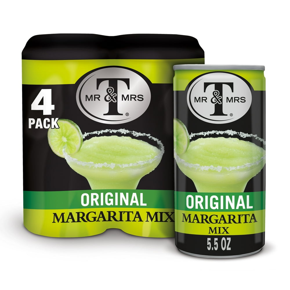 Mr & Mrs T Margarita Mix, 5.5 fl oz cans, 4 pack