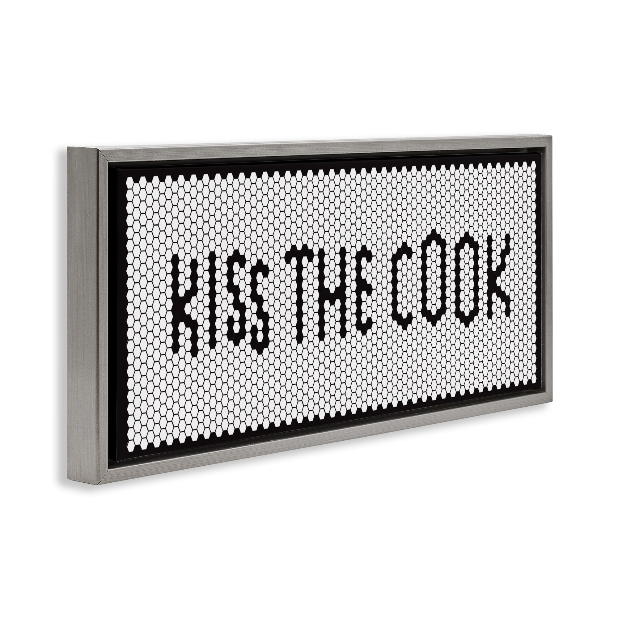 Stupell Industries Retro Kiss The Cook Gray Framed Floater Canvas Wall Art, design by Elizabeth Medley