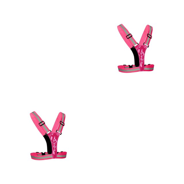 maskred LED Reflective Vest Straps with High Visibility Adjustable Reflector Elastic Belt Safety Gear for Men Women Night Running Pink 2Set