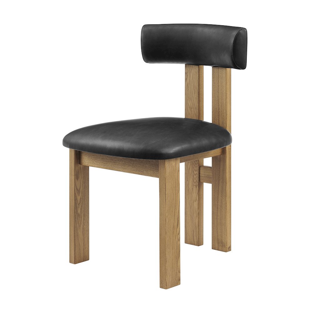 NPD Furniture Hailey Faux Leather Dining Side Chair in Casa Black(Set of 2)