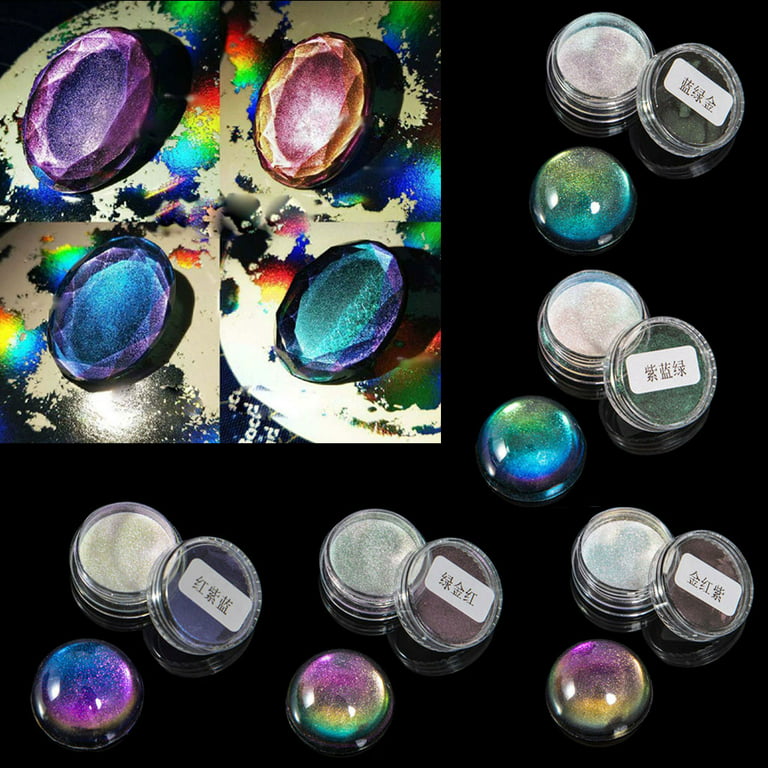 10g Chameleon Powder Pigment 10Colors Changing Mica Powder for Epoxy Resin  Holographic Mica PowderColor Shift Mica Powder