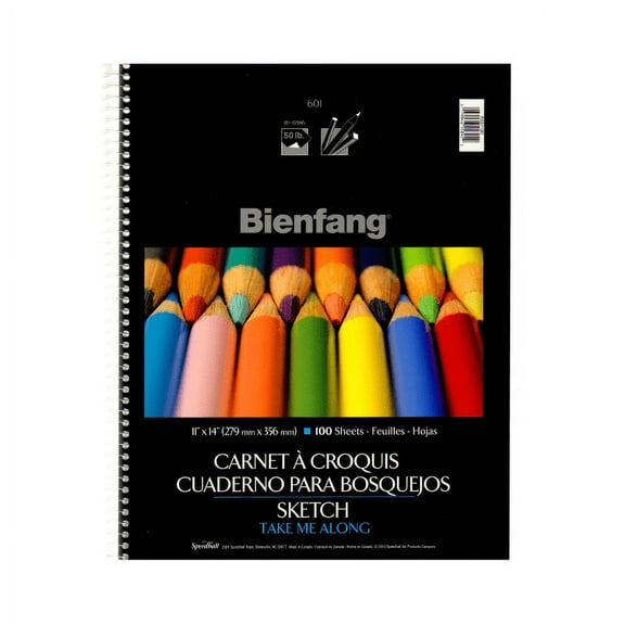 Bienfang 11" x 14" Wire Bound Sketch Pad 100 Sheets/Pad 2/Pack (53159-PK2)