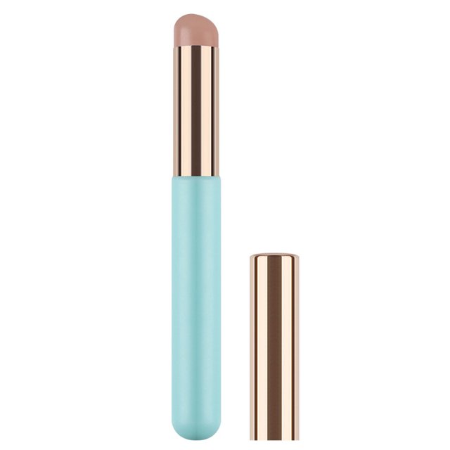 Pincel de silicona para labios, pincel de maquillaje en ángulo, pincel portátil con punta redonda, como las puntas de los dedos, pincel suave para lápiz labial, pincel corrector