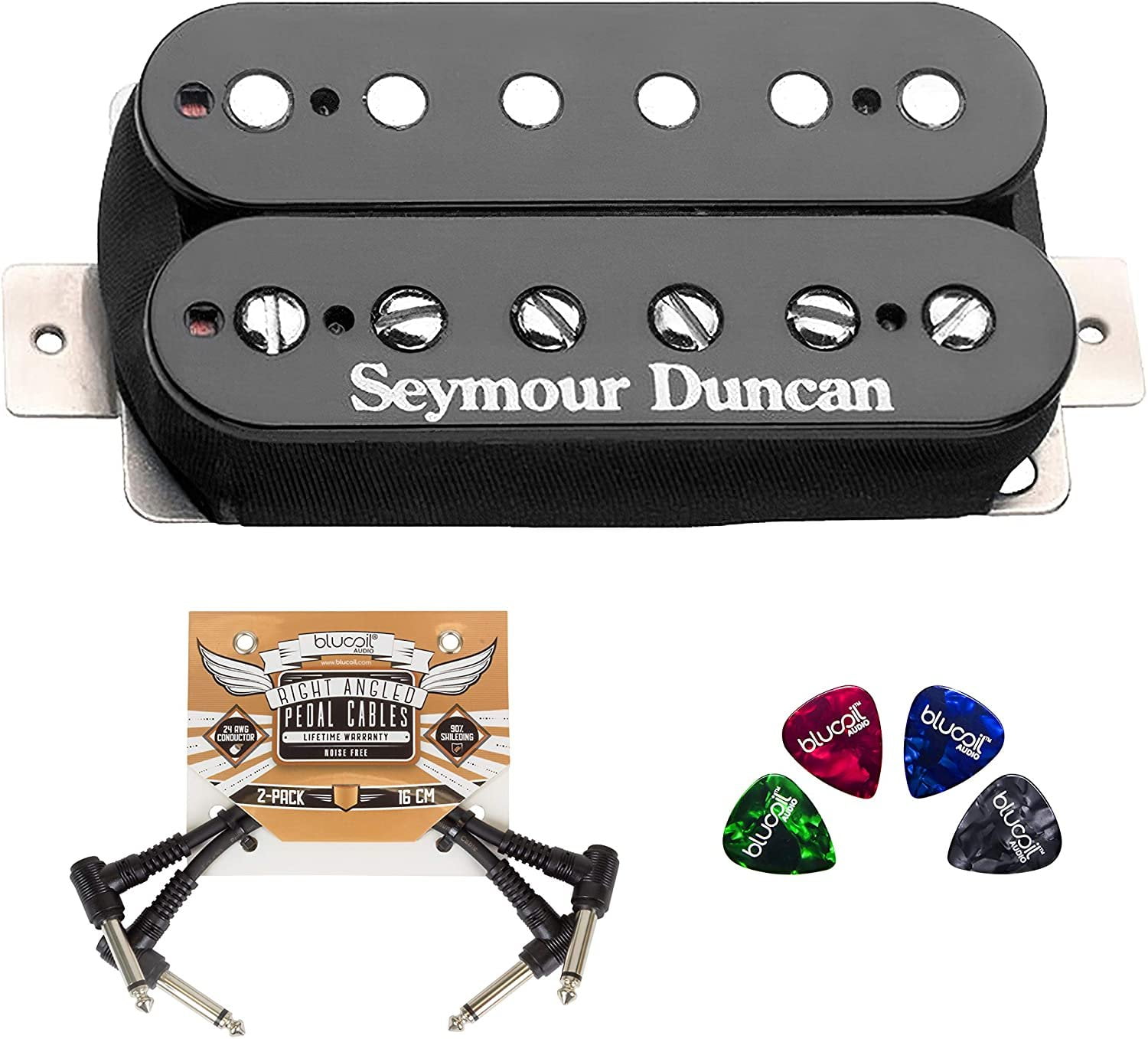 Seymour Duncan Sh 4 Jb Model Humbucker Pickup Black Bridge For Electric Guitars Bundle With Blucoil 2 Pack Of Pedal Patch Cables And 4 Pack Of Celluloid Guitar Picks Walmart Com Walmart Com