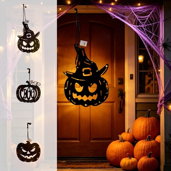 LED Halloween Decorative Hanging Pendant Light, Spooky Luminous Window Display Ornament, Portable Glowing Accessory for Indoor Party Wall, Store Showcase and Ghost Festival Scene Layout