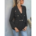 thumbnail image 2 of Women Blazer Jacket Business Casual Open Front Business Casual Lapel Elegant Coat with Pockets Black M, 2 of 6