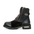 thumbnail image 6 of Hot Leathers BTL1009 Ladies Black Double Zip Sugar Skull Cap Toe Leather Boot 10, 6 of 9