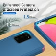 thumbnail image 4 of Xhy Samsung Galaxy A03S Case with Privacy Screen Protector Military Grade Full Body Protection 3 in 1 Shock Drop Resistant Rugged Rubber TPU Durable Detachable for Galaxy A03S Phone - Navy Pink, 4 of 10