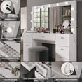 thumbnail image 2 of Boahaus Freya Lighted Makeup Vanity with Bluetooth Speakers, 7 Drawers, Charging Station, 2 of 9