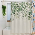 thumbnail image 3 of Green Leaves Standard Shower Curtain Set, Waterproof Shower Curtains for Bathroom, Summer Botanical Washable Fabric Bath Curtain for Bathtub with Hooks 72x72 Inches Watercolor Weeping Rustic, 3 of 9