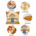 thumbnail image 6 of Throw Pillow Covers, Fall Pumpkins 24x24 Pillow Covers for Couch/Sofa/Bed, Straw Man Thanksgiving Leaves Orange Check Decorative Square Linen Cushion Pillowcase for Home Decor, 6 of 9