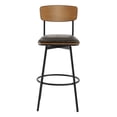 thumbnail image 3 of CHITA Swivel Counter Height Bar Stools with Back Set of 2, 30'' Seat Height, Metal & Wood Frame, Black, 3 of 7