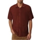 thumbnail image 2 of Blusa y camisa de manga corta con cuello vuelto para hombre, informal, lisa, a la moda, con cuello vuelto y bolsillo, con botones, de manga corta, 2 of 6