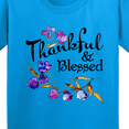 thumbnail image 4 of Inktastic Thankful and Blessed Inspirational Saying with Flowers Youth T-Shirt, 4 of 5