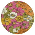 thumbnail image 3 of Floral Colorful Flower Floral Medallion Round Rug - Small Round Area Rug, Soft Non-Slip Machine Washable Bedroom Mat Indoor Accent Entry Carpet for Office Desk Dorm Hallway, 3 of 6