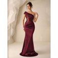thumbnail image 6 of Burgundy-2 One Shoulder Sequin Bodice Mermaid Satin Evening Gown, 6 of 30