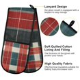 thumbnail image 2 of Yayeee Double Oven Mitt Kitchen Heat Resistant Baking 35" x7" Quilted Glove, Vibrant Red Tartan Pattern, 2 of 6