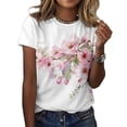 thumbnail image 1 of Camiseta ZOCANIA para mujer, estilo casual, mezcla de algodón y estampado floral, 1 of 2