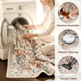 thumbnail image 3 of WANLISELL 5'x7' Floral Area Rug, Non Slip Machine Washable Rug for Living Room, Indoor Carpets with Non Slip Back, Beige Orange, 3 of 13