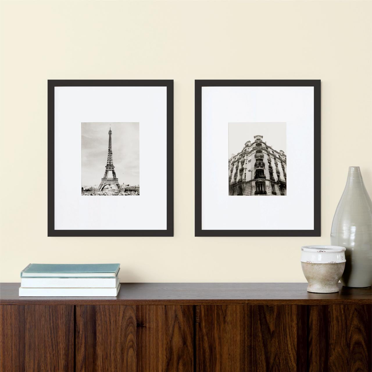 Mainstays – 8x10 Picture Frame – Black 2 Piece Gallery Set Matted Wall Photo Frame
