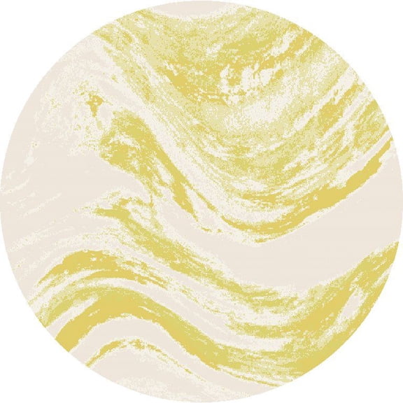 HomeRoots 94 x 94 in. Ivory or Gold Polypropylene Rug