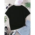 thumbnail image 2 of Tween Girl Summer New Cartoon Cute & Dynamic Printed Black T-Shirt, 2 of 6
