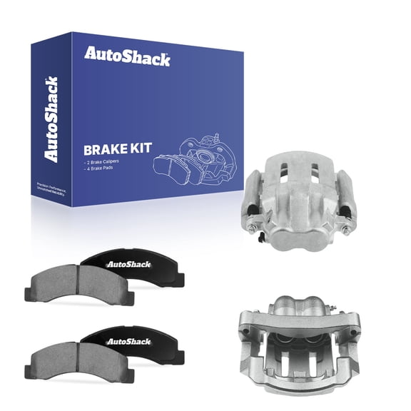 AutoShack Front Brake Calipers Ceramic Brake Pads Replacement for 2000-2005 Ford Excursion 1999-2004 Ford F-250 Super Duty 6-PC Kit