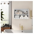 thumbnail image 2 of Metal Storage Cabinet White Wall Cabinets with Shelf and Locking Door - Wall Mounted Storage Cabinet for Garage Warehouse Home Office - Assembly Required, 2 of 7