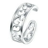 BORUO 925 Sterling Silver Toe Ring, Flower Hawaiian Leaf Adjustable Band Tail Ring