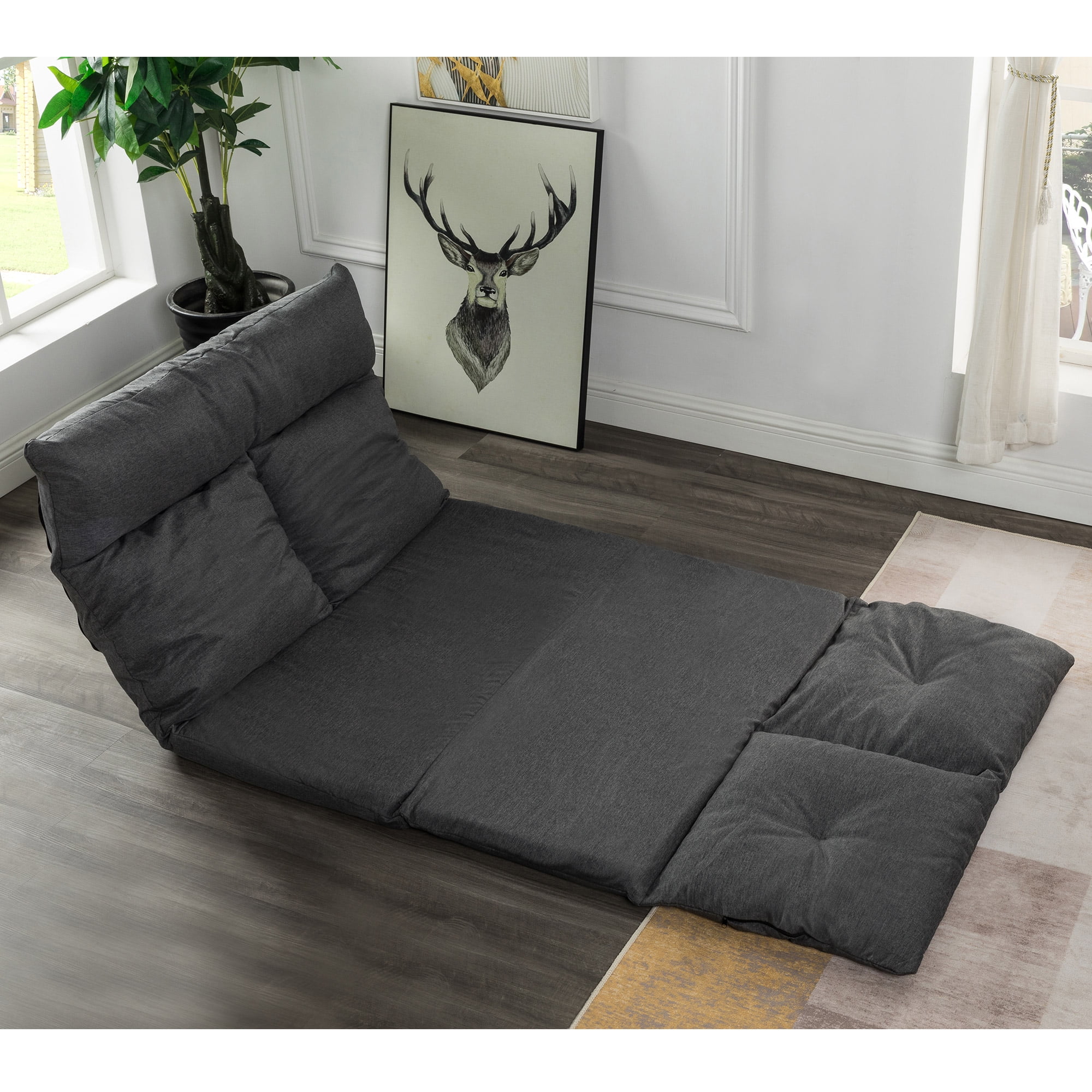 Multifunctional Lazy Sofa Bed Futon Floor Sleeper Sofa, Folding Sofa