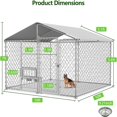 thumbnail image 2 of Dog Kennel Outdoor, Large Dog House with Rotating Dog Feeding Door 10×10×7FT Heavy Duty Dog Pen Playpen Dog Enclosure or Garden Backyard, 2 of 6