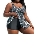 thumbnail image 4 of Aboser Women's Plus Size Swim Dress with Boyshorts 2 Piece Swimsuit Built in Bra Modest Tankini Bathing Suit Flowy Loose Fit Beachwear, 4 of 6