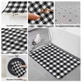 thumbnail image 6 of Black White Plaid Bath Mat 3 Piece Bathroom Rug Set, Modern Simple Buffalo Check Gingham Non Slip Bath Rug Contour Mat and Toilet Lid Cover, Absorbent Shower Mats Soft Bath Rugs and Mats Sets, 6 of 8