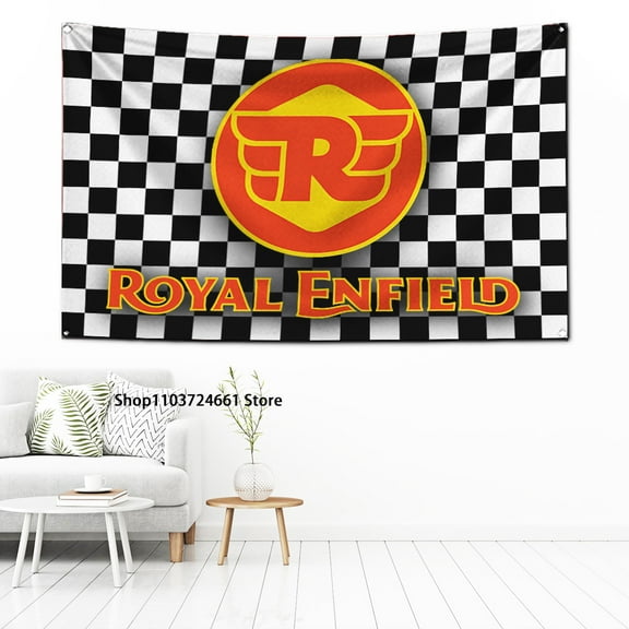 60x90cm Royal enfields Flag Polyester Digital Printing Banner for Garage Wall Art Out Door Decoration