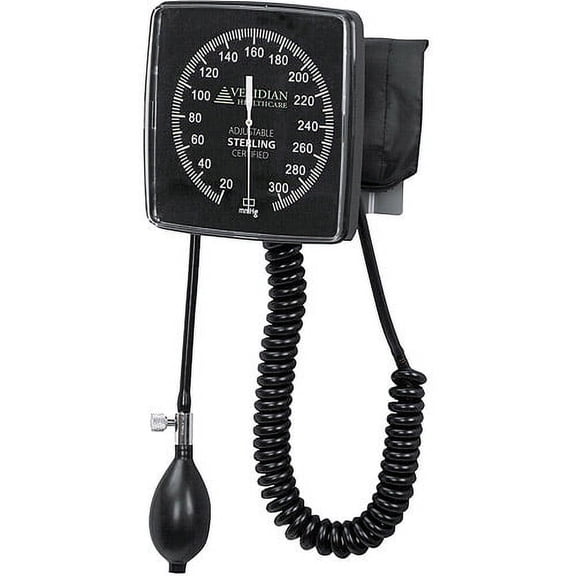 Sterling Wall-Type Latex-Free Clock Aneroid Sphygmomanometer, Adult