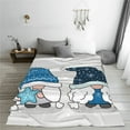thumbnail image 4 of JUNZAN Snow Gnome for Winter Print Flannel Fleece Blanket Throw Blanket for Bed,Sofa,Couch,Travel,Camping(50"x40" ), 4 of 5