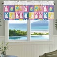 thumbnail image 3 of Cute Rabbit Valances for Windows Easter Bunny Egg Rod Pocket Curtain Valance Window Treatment Short Curtains for Kitchen Living Room, 58"x16", 3 of 9